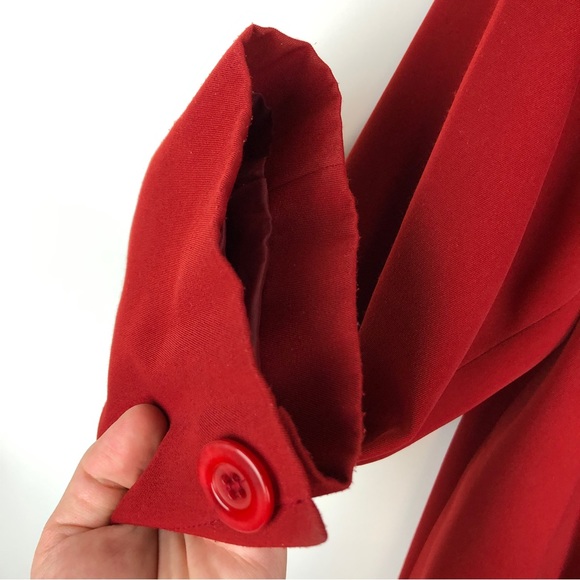 Talbots Petites Long Red Peacoat Formal Dress Jacket - Picture 12 of 14